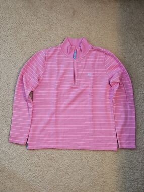 Vineyard Vines Pink Striped Polo Sweater